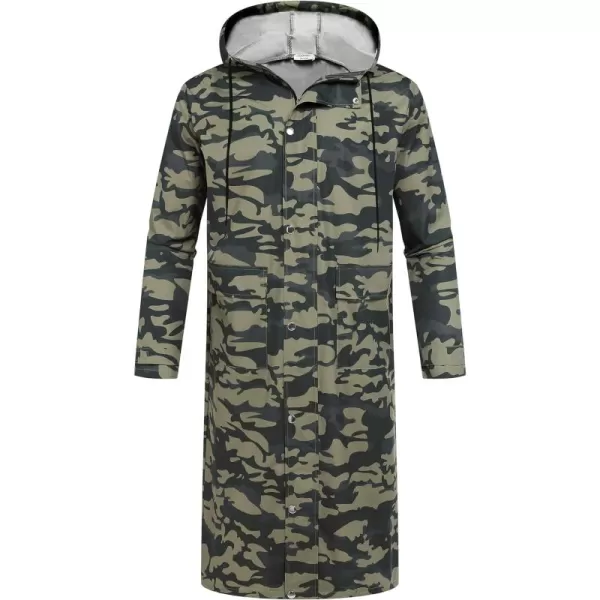 COOFANDY Men's Rain Jacket with Hood Waterproof Lightweight Active Long Raincoat