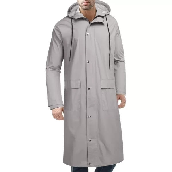 COOFANDY Men's Rain Jacket with Hood Waterproof Lightweight Active Long Raincoat