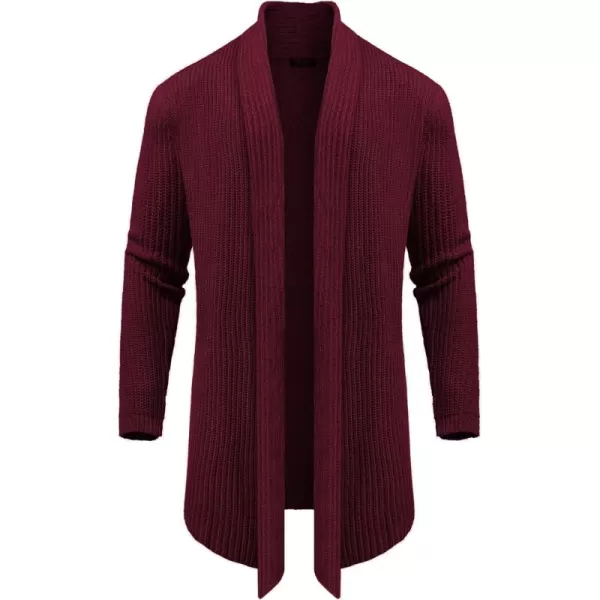 COOFANDY Mens Shawl Collar Long Cardigan Knit Ruffle Fashion Sweater Drape Cape