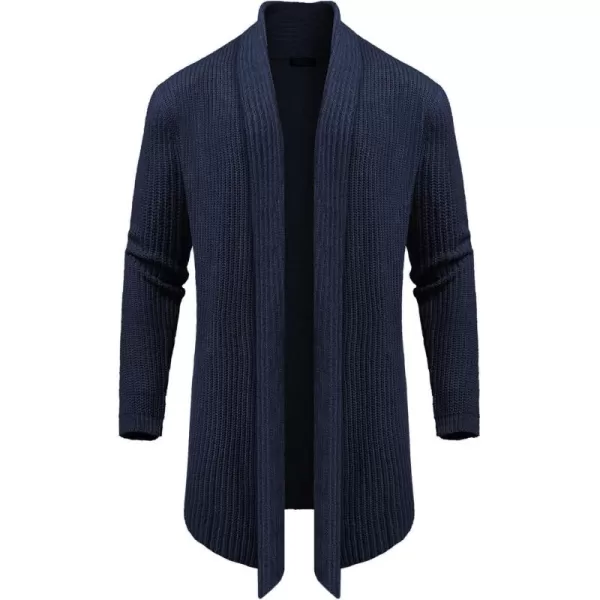 COOFANDY Mens Shawl Collar Long Cardigan Knit Ruffle Fashion Sweater Drape Cape