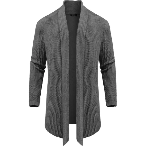 COOFANDY Mens Shawl Collar Long Cardigan Knit Ruffle Fashion Sweater Drape Cape