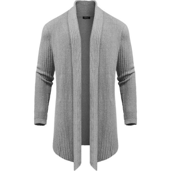 COOFANDY Mens Shawl Collar Long Cardigan Knit Ruffle Fashion Sweater Drape Cape