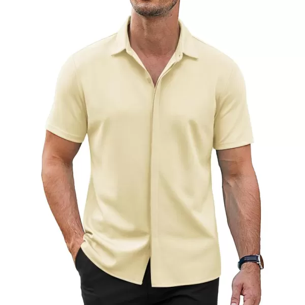 COOFANDY Mens Short Sleeve Wrinkle Free Shirt Casual Button Down Shirt Summer Dress Shirt