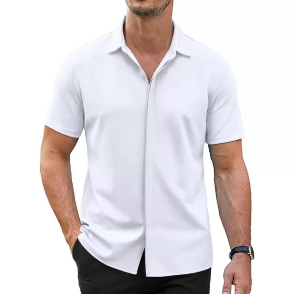COOFANDY Mens Short Sleeve Wrinkle Free Shirt Casual Button Down Shirt Summer Dress Shirt
