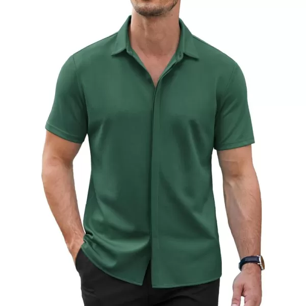 COOFANDY Mens Short Sleeve Wrinkle Free Shirt Casual Button Down Shirt Summer Dress Shirt