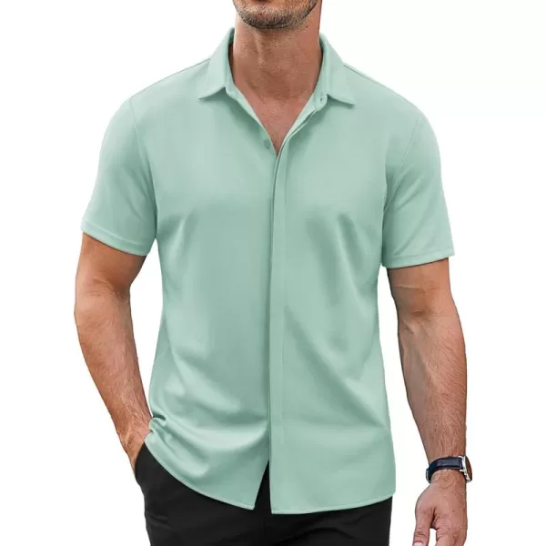 COOFANDY Mens Short Sleeve Wrinkle Free Shirt Casual Button Down Shirt Summer Dress Shirt