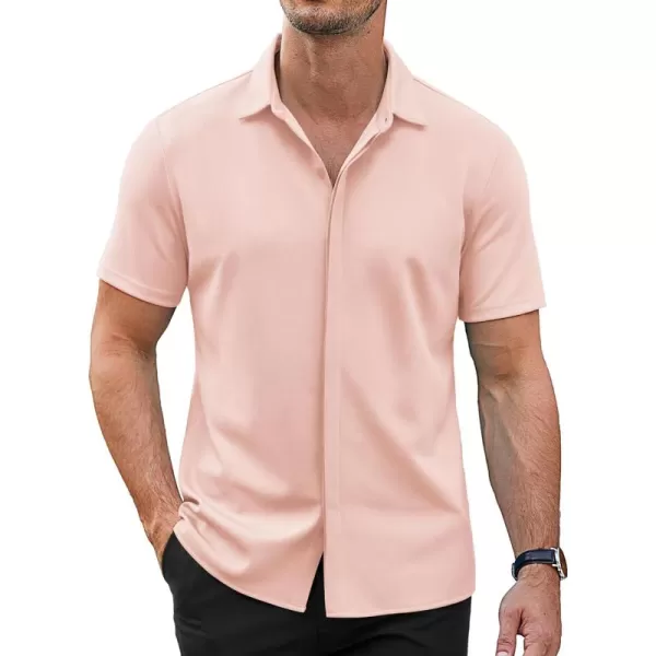 COOFANDY Mens Short Sleeve Wrinkle Free Shirt Casual Button Down Shirt Summer Dress Shirt