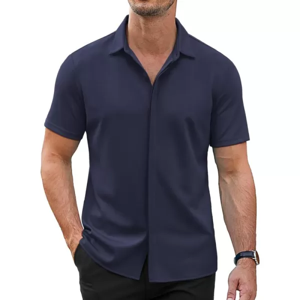 COOFANDY Mens Short Sleeve Wrinkle Free Shirt Casual Button Down Shirt Summer Dress Shirt