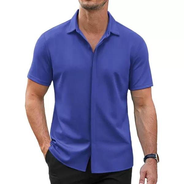 COOFANDY Mens Short Sleeve Wrinkle Free Shirt Casual Button Down Shirt Summer Dress Shirt