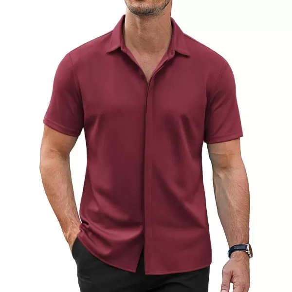 COOFANDY Mens Short Sleeve Wrinkle Free Shirt Casual Button Down Shirt Summer Dress Shirt