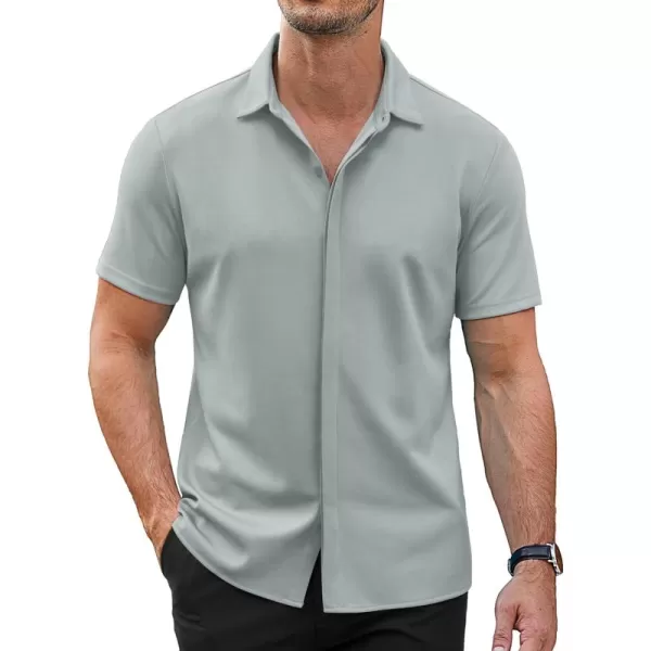 COOFANDY Mens Short Sleeve Wrinkle Free Shirt Casual Button Down Shirt Summer Dress Shirt