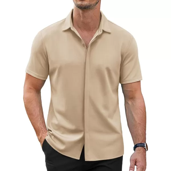 COOFANDY Mens Short Sleeve Wrinkle Free Shirt Casual Button Down Shirt Summer Dress Shirt