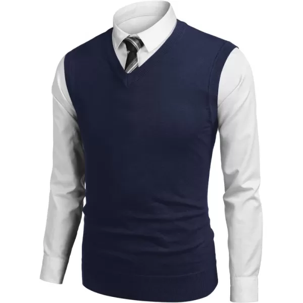 COOFANDY Men's Sleeveless Sweater Vest Lightweight V-Neck Cotton Vest Pullover