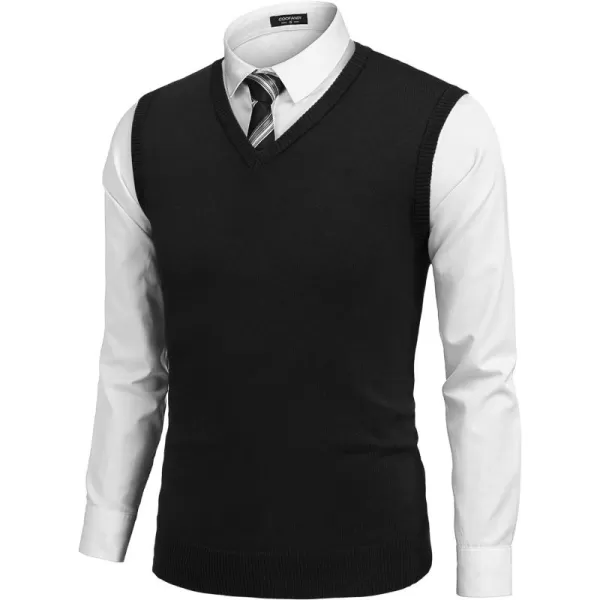COOFANDY Men's Sleeveless Sweater Vest Lightweight V-Neck Cotton Vest Pullover