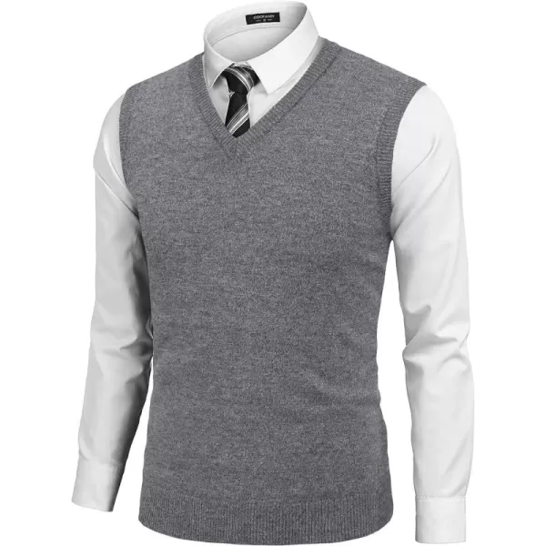 COOFANDY Men's Sleeveless Sweater Vest Lightweight V-Neck Cotton Vest Pullover