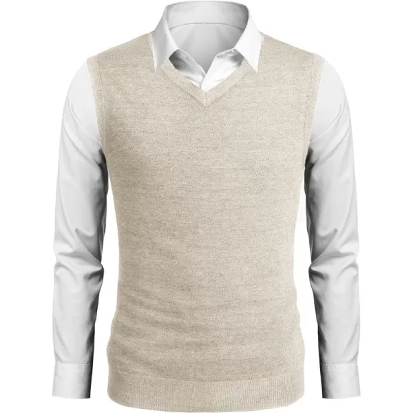 COOFANDY Men's Sleeveless Sweater Vest Lightweight V-Neck Cotton Vest Pullover
