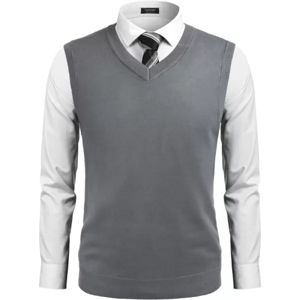 COOFANDY Men's Sleeveless V Neck Pullover Sweater Slim Fit Casual Argyle Sweater Vest