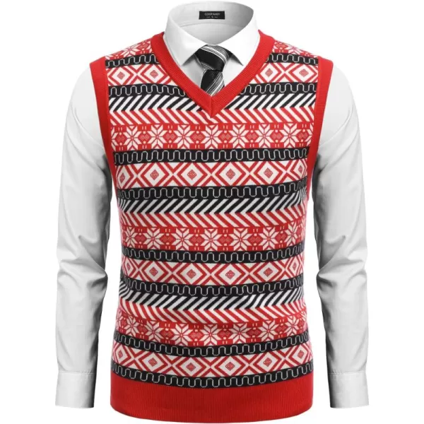 COOFANDY Men's Sleeveless V Neck Pullover Sweater Slim Fit Casual Argyle Sweater Vest