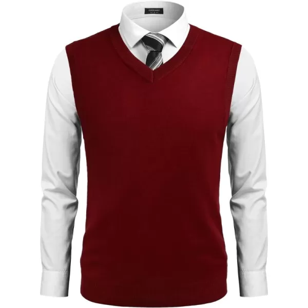 COOFANDY Men's Sleeveless V Neck Pullover Sweater Slim Fit Casual Argyle Sweater Vest