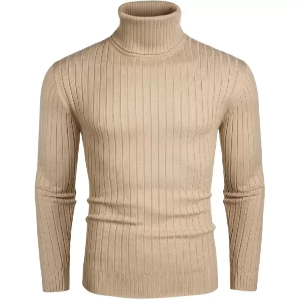 COOFANDY Men's Slim Fit Turtleneck Sweater Casual Pullover Sweater Lightweight Ribbed Sweater