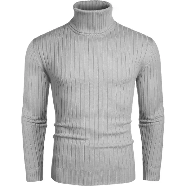 COOFANDY Men's Slim Fit Turtleneck Sweater Casual Pullover Sweater Lightweight Ribbed Sweater