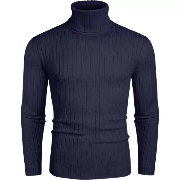 COOFANDY Men's Slim Fit Turtleneck Sweater Casual Pullover Sweater Lightweight Ribbed Sweater