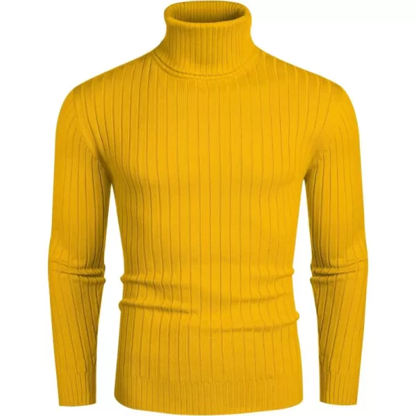 COOFANDY Men's Slim Fit Turtleneck Sweater Casual Pullover Sweater Lightweight Ribbed Sweater