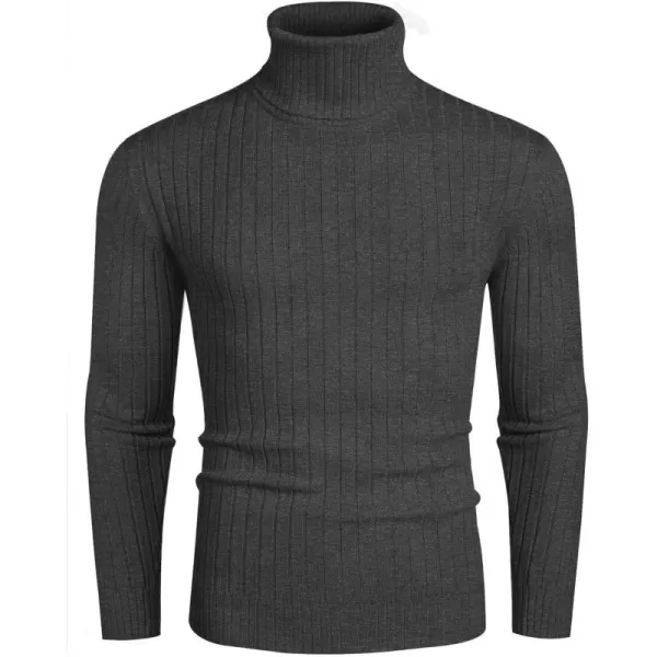 COOFANDY Men's Slim Fit Turtleneck Sweater Casual Pullover Sweater Lightweight Ribbed Sweater