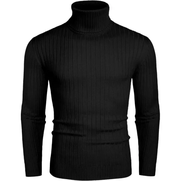 COOFANDY Men's Slim Fit Turtleneck Sweater Casual Pullover Sweater Lightweight Ribbed Sweater
