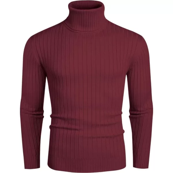 COOFANDY Men's Slim Fit Turtleneck Sweater Casual Pullover Sweater Lightweight Ribbed Sweater