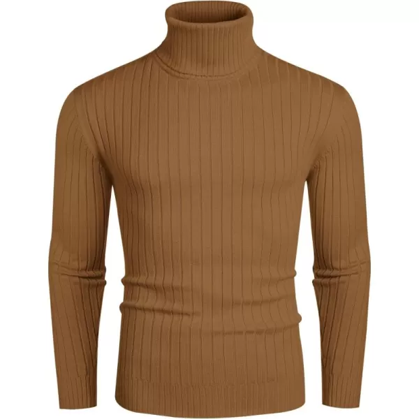 COOFANDY Men's Slim Fit Turtleneck Sweater Casual Pullover Sweater Lightweight Ribbed Sweater