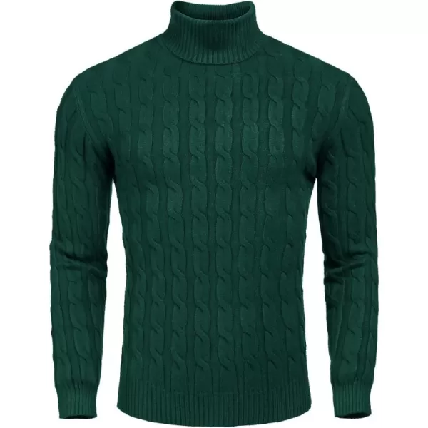 COOFANDY Men's Slim Fit Turtleneck Sweater Casual Twisted Knitted Pullover Sweaters