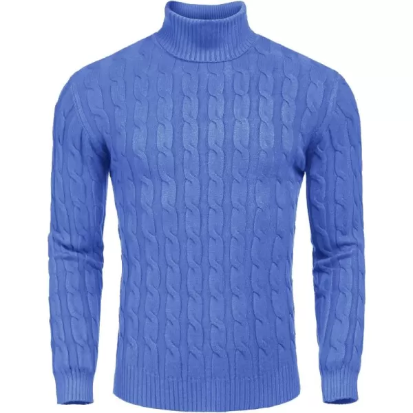 COOFANDY Men's Slim Fit Turtleneck Sweater Casual Twisted Knitted Pullover Sweaters