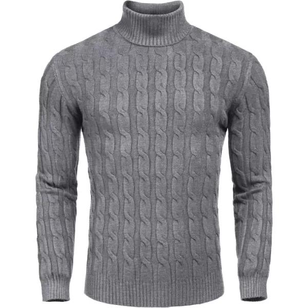 COOFANDY Men's Slim Fit Turtleneck Sweater Casual Twisted Knitted Pullover Sweaters