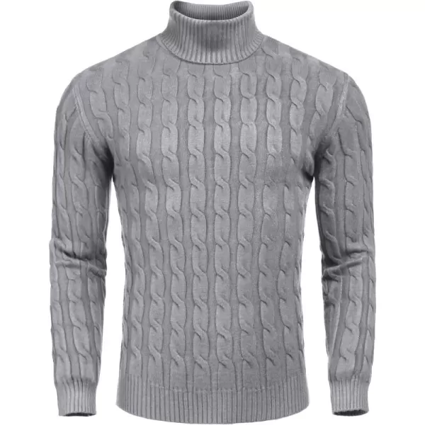 COOFANDY Men's Slim Fit Turtleneck Sweater Casual Twisted Knitted Pullover Sweaters