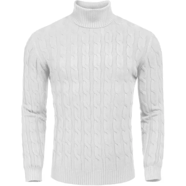 COOFANDY Men's Slim Fit Turtleneck Sweater Casual Twisted Knitted Pullover Sweaters