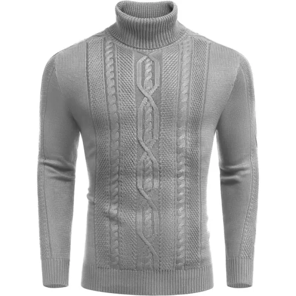 COOFANDY Men's Slim Fit Turtleneck Sweater Casual Warm Twisted Knitted Pullover Sweaters
