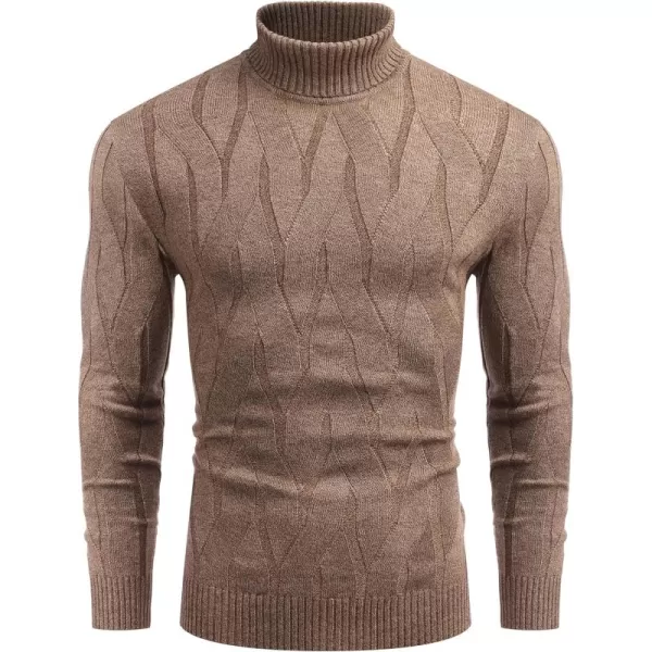 COOFANDY Men's Slim Fit Turtleneck Sweater Long Sleeve Casual Knitted Pullover Sweaters