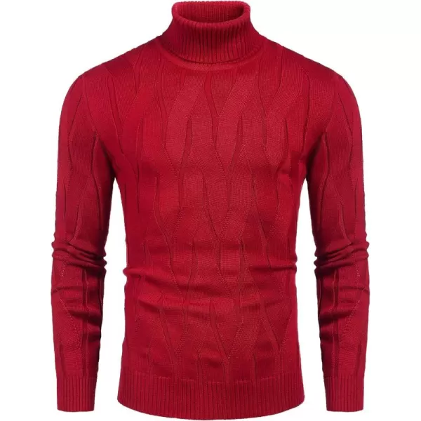 COOFANDY Men's Slim Fit Turtleneck Sweater Long Sleeve Casual Knitted Pullover Sweaters