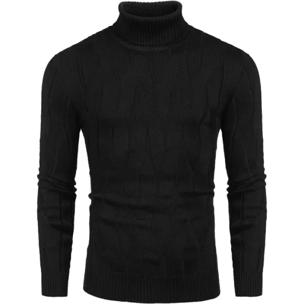 COOFANDY Men's Slim Fit Turtleneck Sweater Long Sleeve Casual Knitted Pullover Sweaters