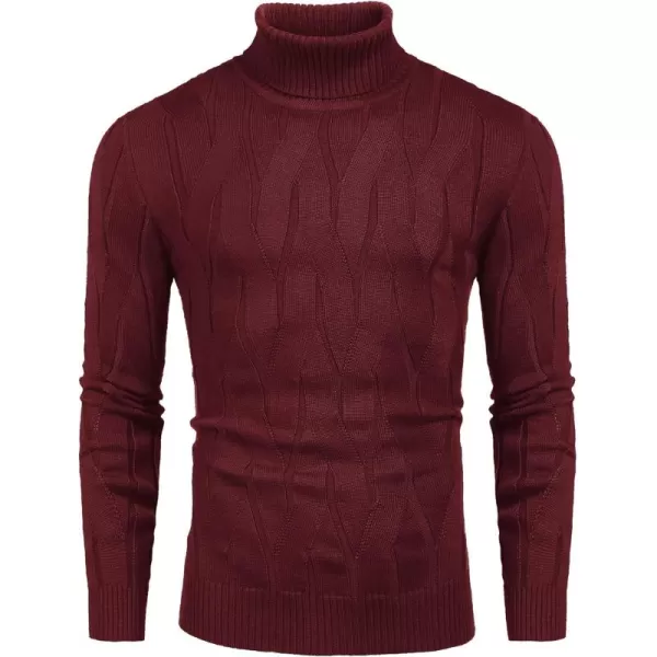 COOFANDY Men's Slim Fit Turtleneck Sweater Long Sleeve Casual Knitted Pullover Sweaters