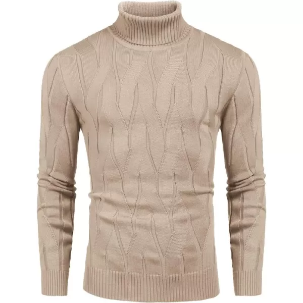 COOFANDY Men's Slim Fit Turtleneck Sweater Long Sleeve Casual Knitted Pullover Sweaters