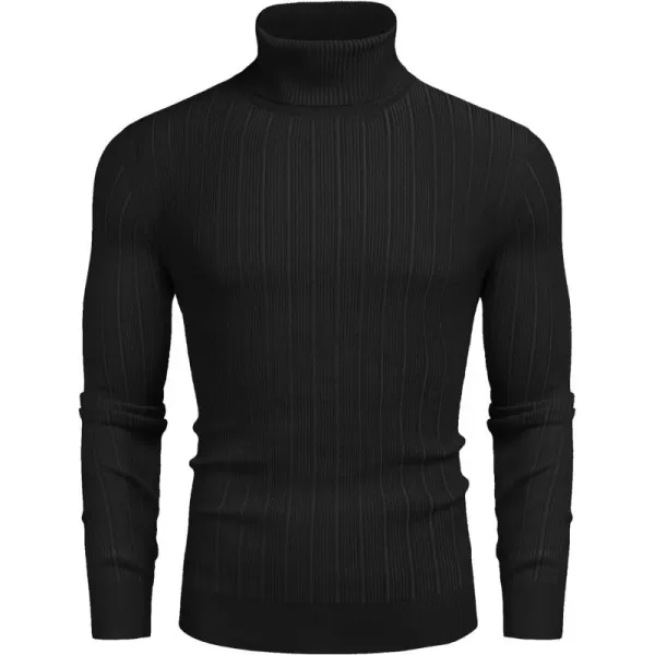 COOFANDY Men's Slim Fit Turtleneck Sweater Ribbed Knitted High Neck Pullover Sweaters