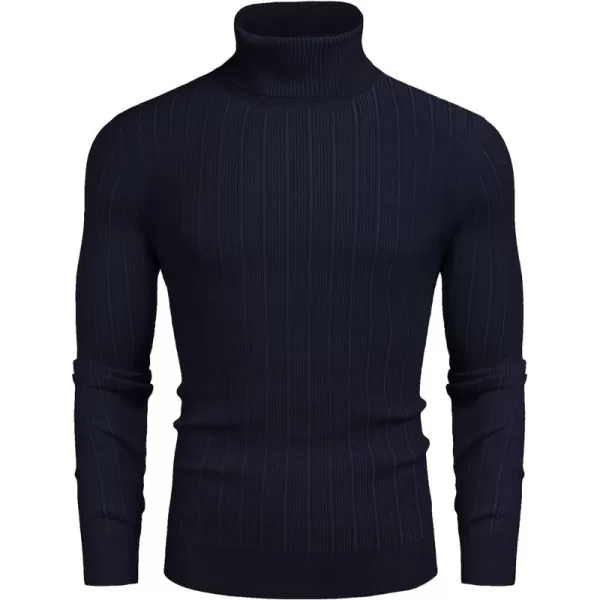 COOFANDY Men's Slim Fit Turtleneck Sweater Ribbed Knitted High Neck Pullover Sweaters