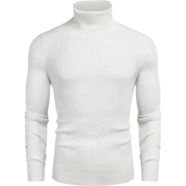 COOFANDY Men's Slim Fit Turtleneck Sweater Ribbed Knitted High Neck Pullover Sweaters