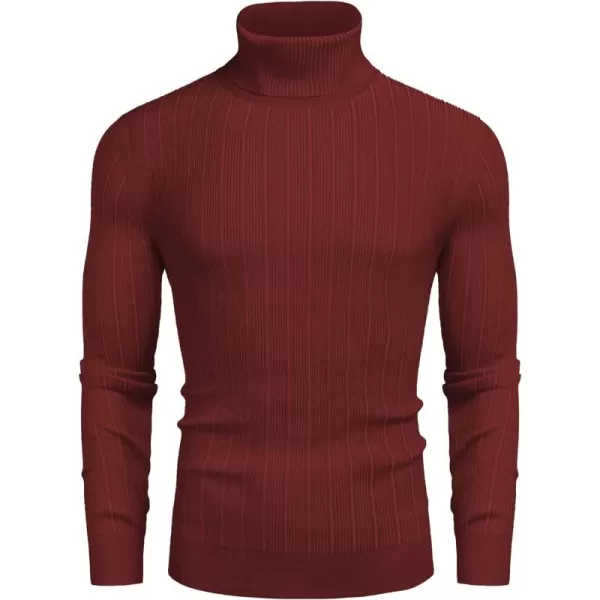 COOFANDY Men's Slim Fit Turtleneck Sweater Ribbed Knitted High Neck Pullover Sweaters