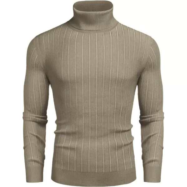 COOFANDY Men's Slim Fit Turtleneck Sweater Ribbed Knitted High Neck Pullover Sweaters