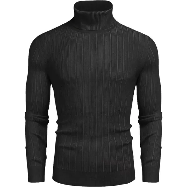 COOFANDY Men's Slim Fit Turtleneck Sweater Ribbed Knitted High Neck Pullover Sweaters
