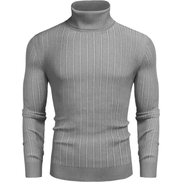 COOFANDY Men's Slim Fit Turtleneck Sweater Ribbed Knitted High Neck Pullover Sweaters