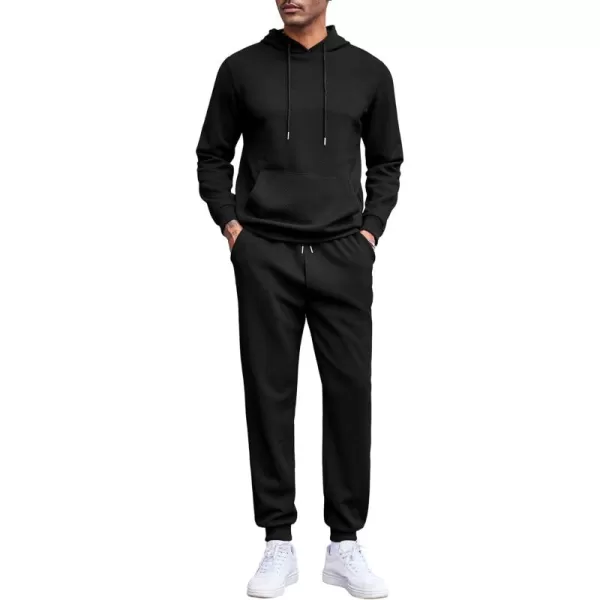COOFANDY Men's Tracksuits 2 Pieces Waffle Hoodies Sweatsuit Sets Sports Jogging Suit Set